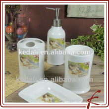 Stoneware Ceramic Bathroom Accessories 4pcs For Home